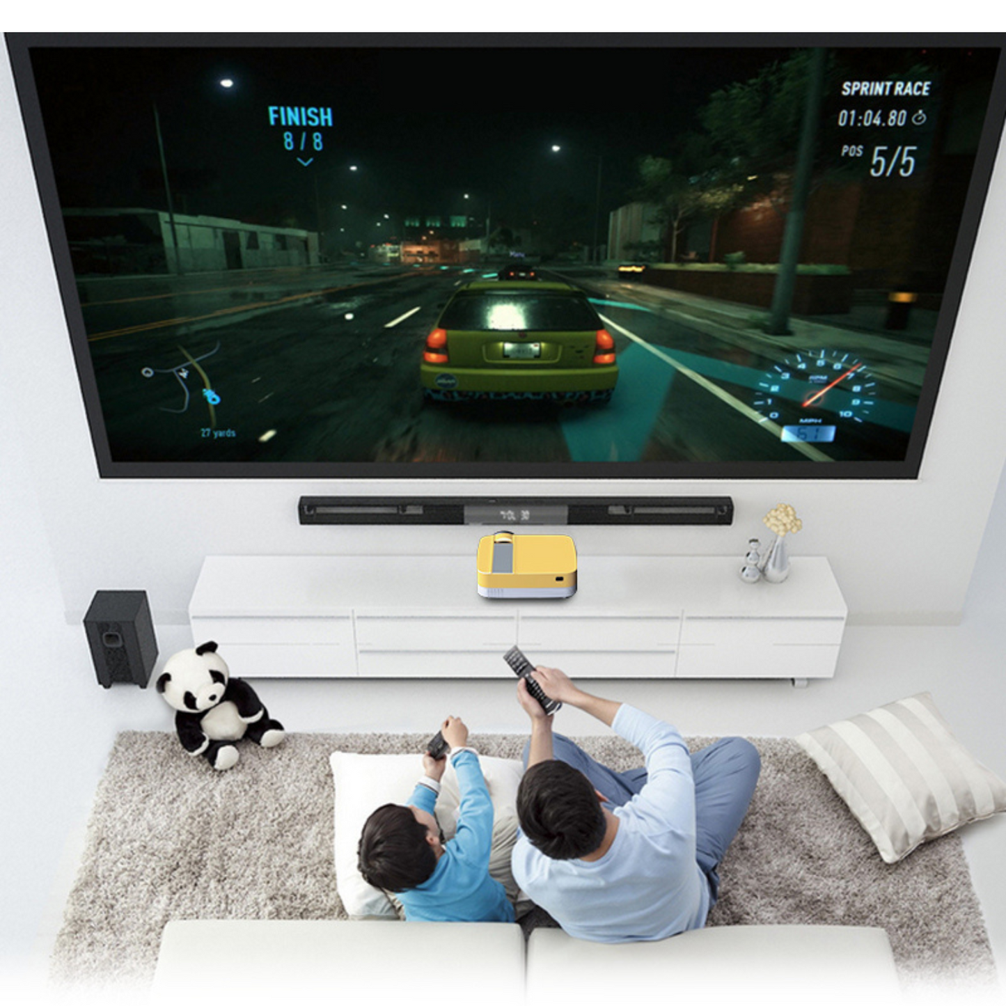 Compact Wireless HD Mini LED Projector for Laptop Phone