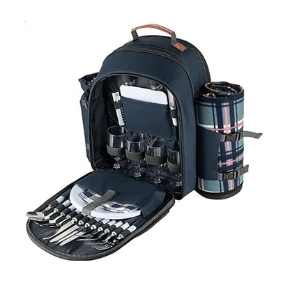 Outdoor Insulated Backpack Picnic Kit for 4