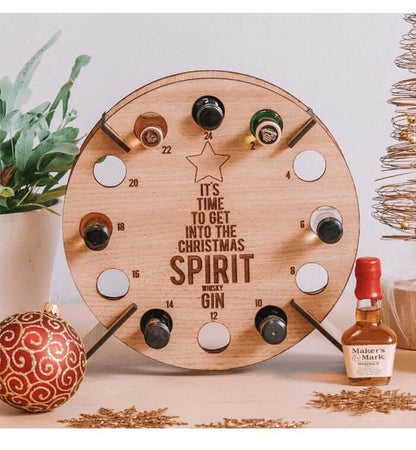 Wooden Christmas Tree Advent Calendar for Mini Liquor Bottles