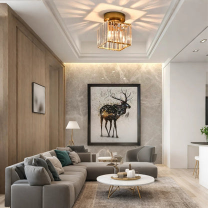 GlareFusion Modern Nordic Crystal Glass LED Ceiling Light