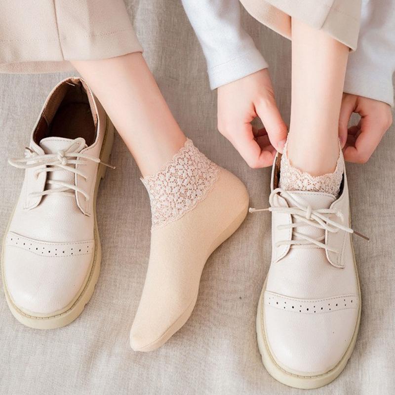 Cozy Socks with Feminine Lace Detail
