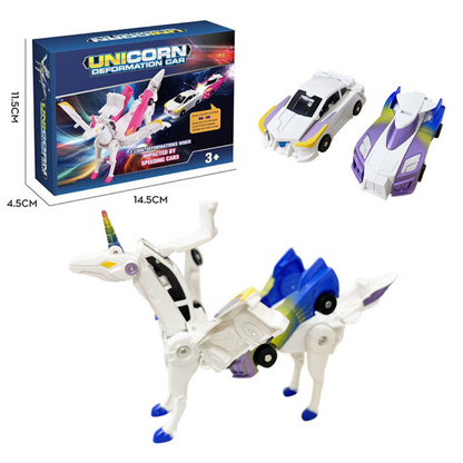 Colorful Unicorn Shape Shifting Toy Cars