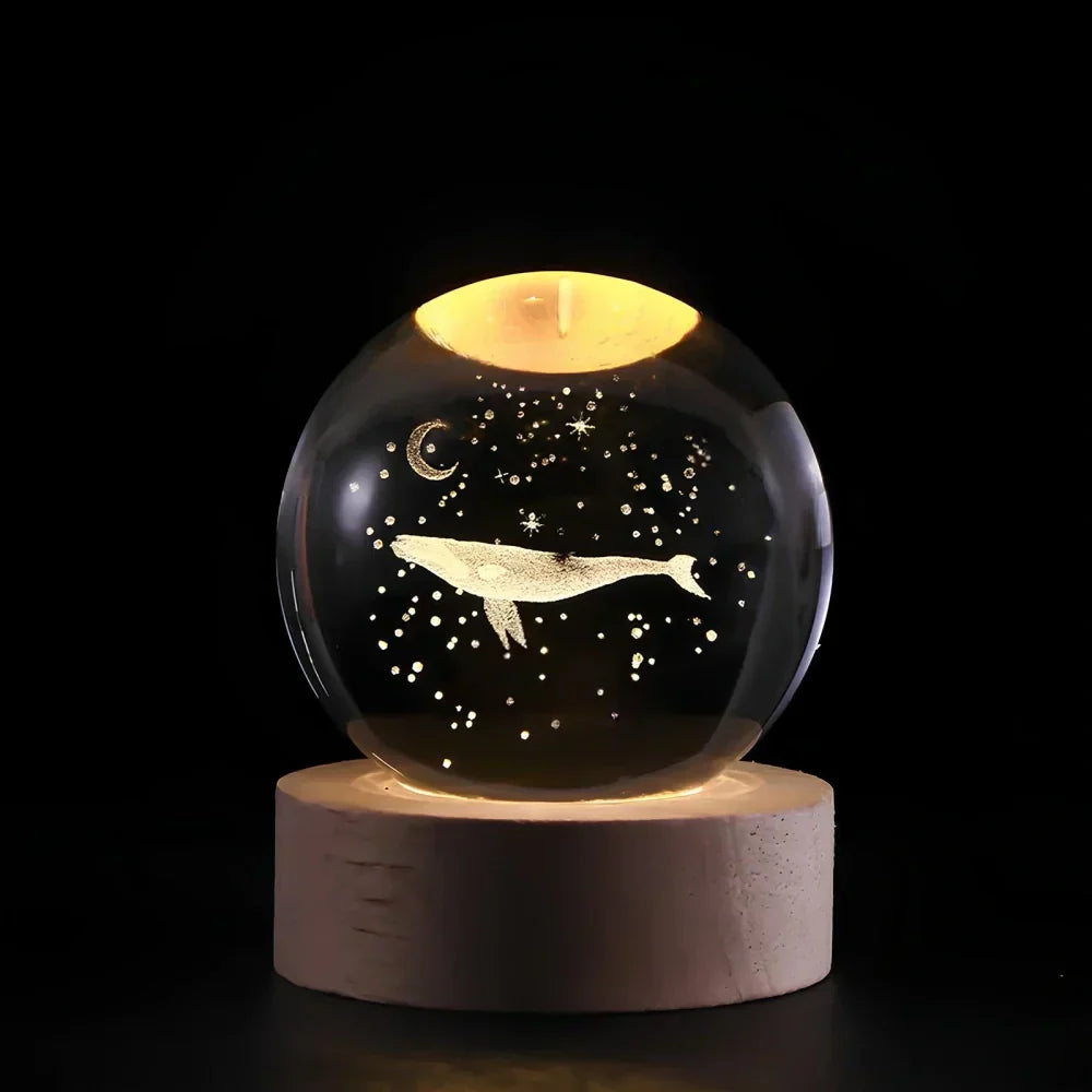 Glowing Glass Ball Table Lamp Modern Home Lighting
