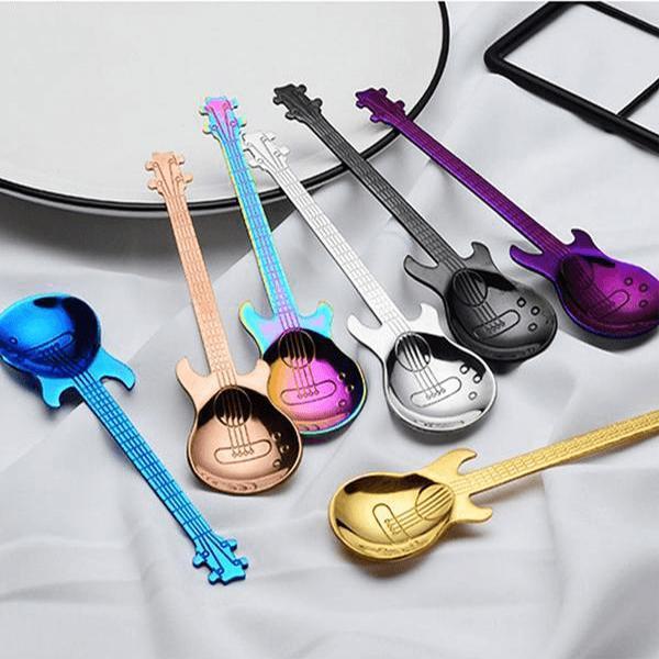 Silver Tone Guitar Pick Necklace Spoon - Halri