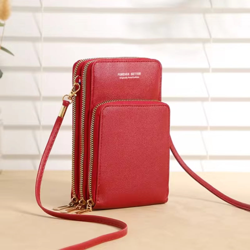 Vintage Leather Phone Purse Crossbody Bag