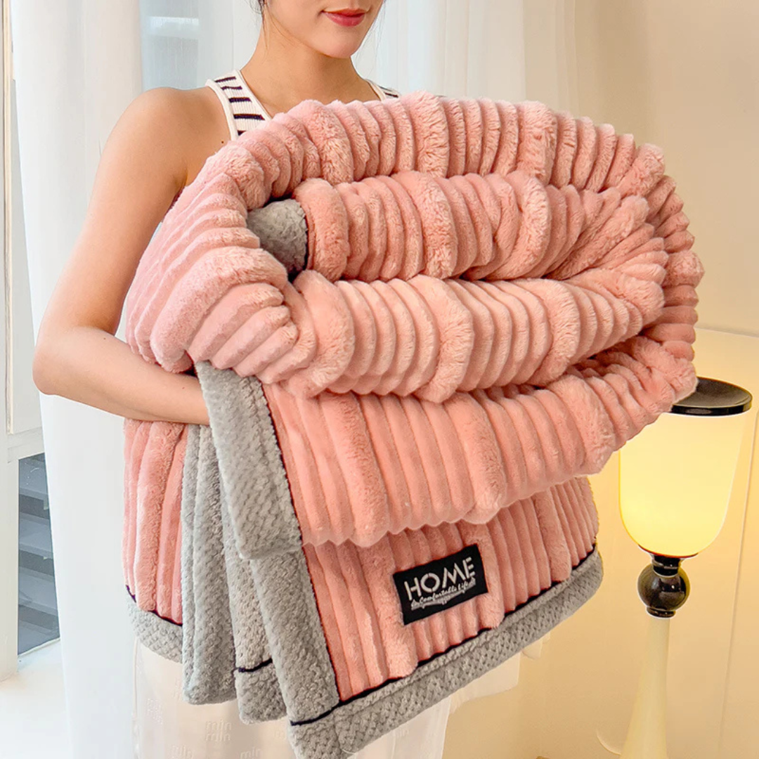 Cozy Soft Fleece Throw Blanket for Bed Sofa