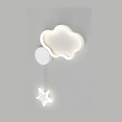 Whimsical Cloud Wall Lamp with Stars and Moon