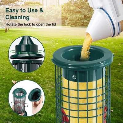 Durable Metal Squirrel Resistant Bird Feeder With 4 Ports