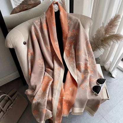 Pretty Floral Reversible Silk Scarf
