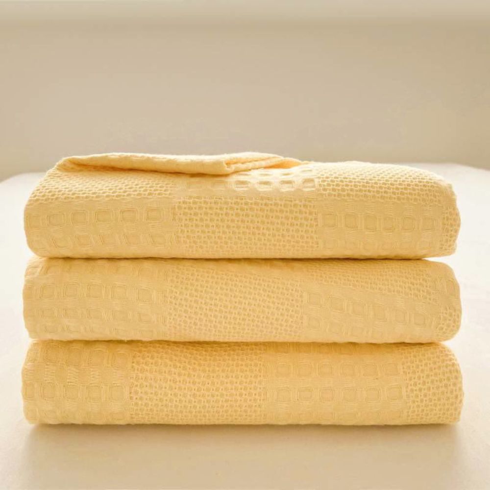 Soft Cotton Waffle Weave Throw Blanket