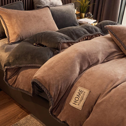 Soft Velvet Fleece Duvet Cover Set