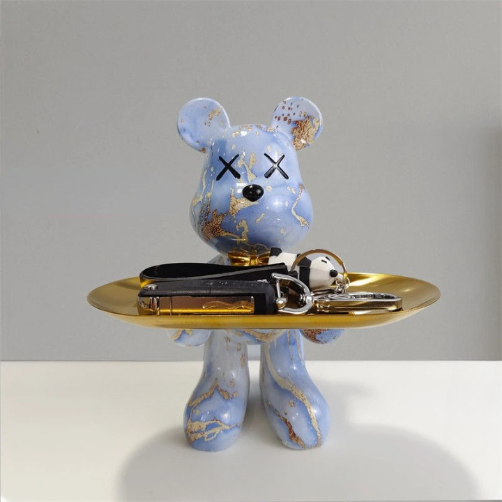 Cute Bear Figurine Serving Tray