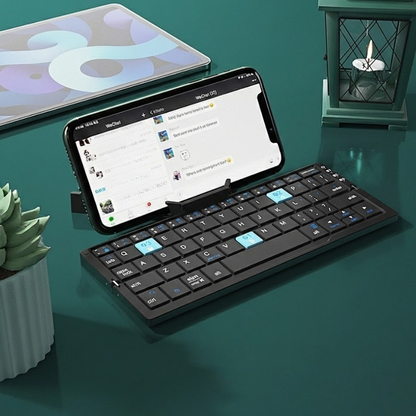 Mini Foldable Bluetooth Keyboard for Phone and Tablet – Portable Rechargeable Silent Aluminum Keyboard 0