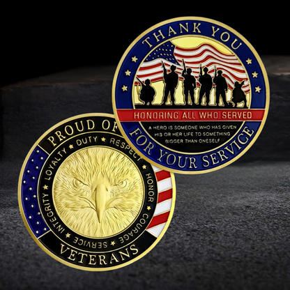 Patriotic Gold Silver Plated Military Coin Set Gift - Halri
