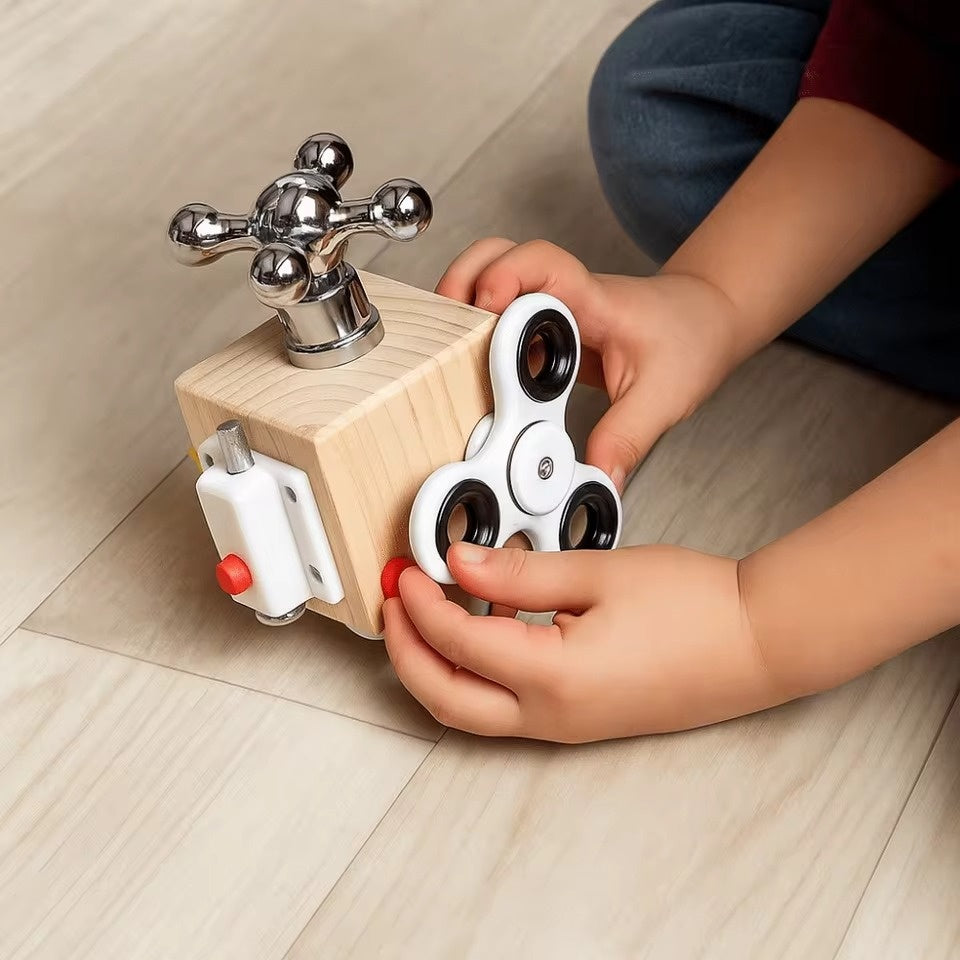 7 in 1 Montessori Busy Cube Educational Toy with Durable Wooden Design, Safe for Ages 3+