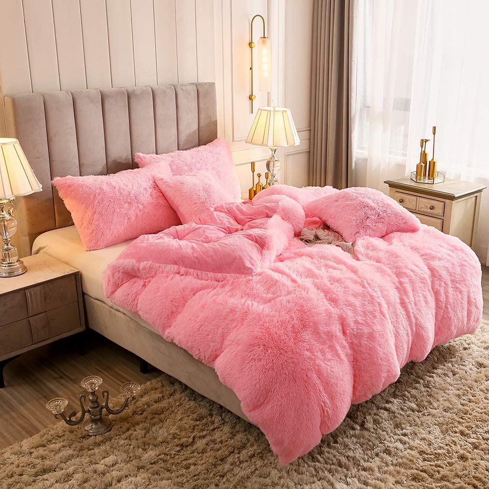 Cozy Soft Plush Duvet Cover Set with Zipper