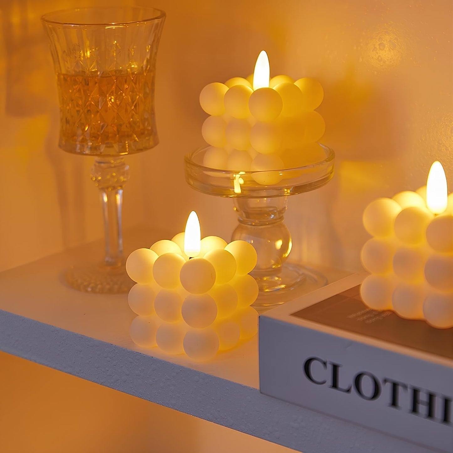 Warm LED Flickering Candle Set