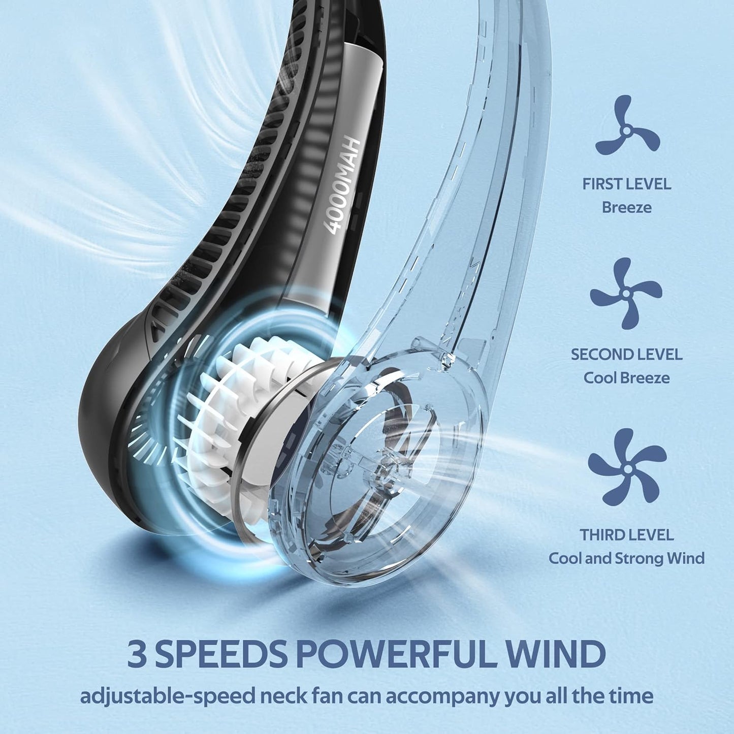 Compact Rechargeable Personal Neck Air Cooler