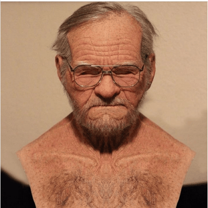 Scary Old Man Halloween Mask Costume