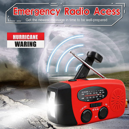 Compact Solar Powered Radio with Flashlight & Charger