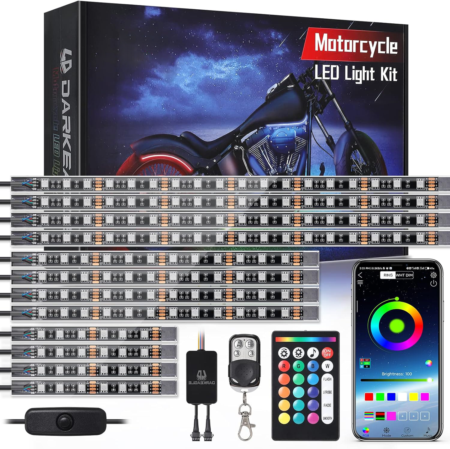 Bright Motorcycle LED Lighting Kit with Turn Signals - Halri
