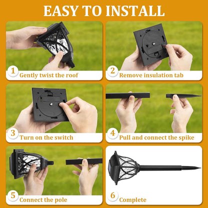 Bright Solar Powered Garden Path Lights Outdoor 6 Pack