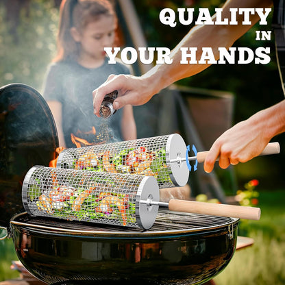 Halri | Heavy Duty Grill Baskets | Durable Stainless Steel BBQ Accessory - Halri