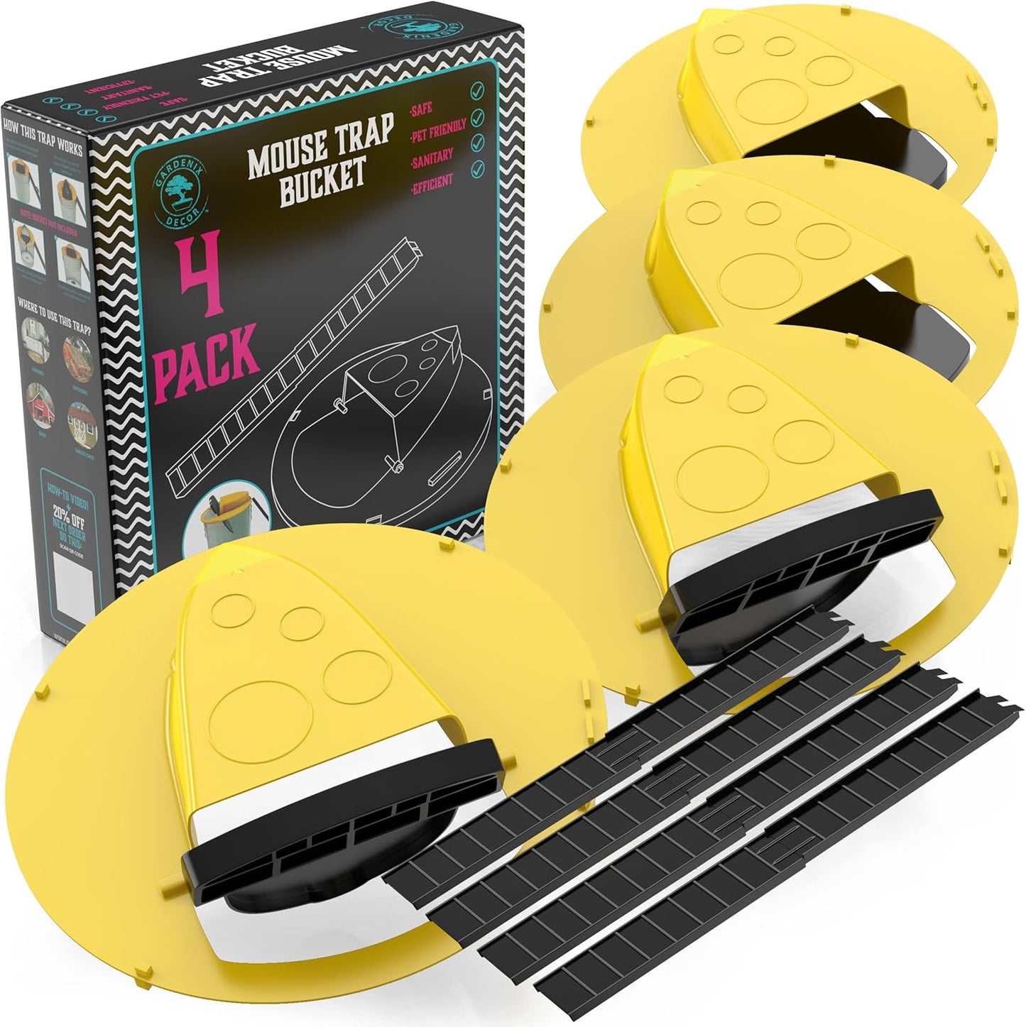 Effective 4-Pack Humane Mouse Trap Kit - Halri