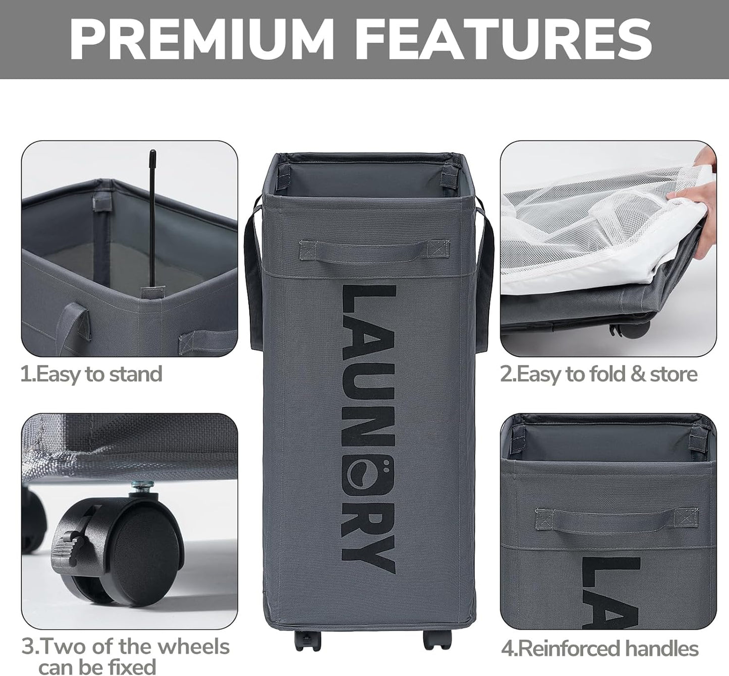 Portable Folding Extra Large Laundry Cart on Wheels