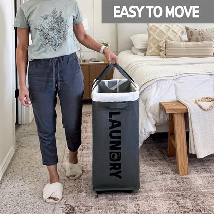Portable Folding Extra Large Laundry Cart on Wheels