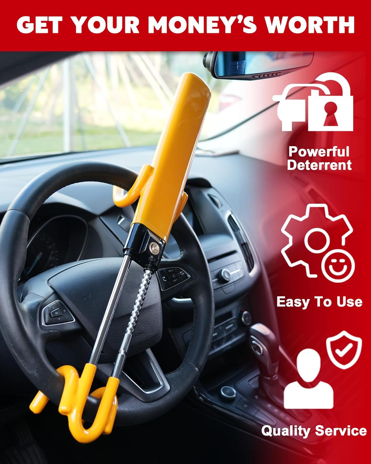 Strong Anti Theft Steering Wheel Lock