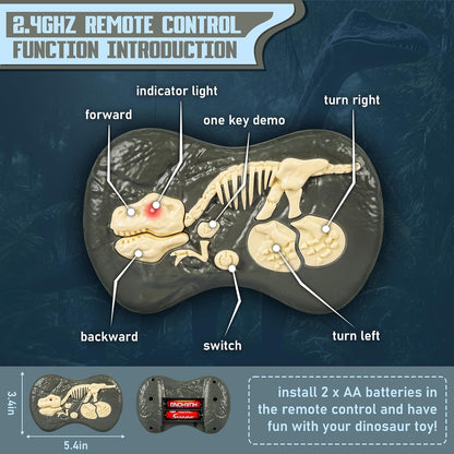 Remote Control Dinosaur Toy with Lights and Sounds