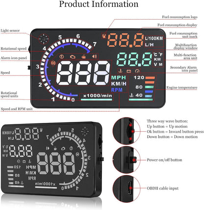 Advanced Car Heads Up Display HUD P8