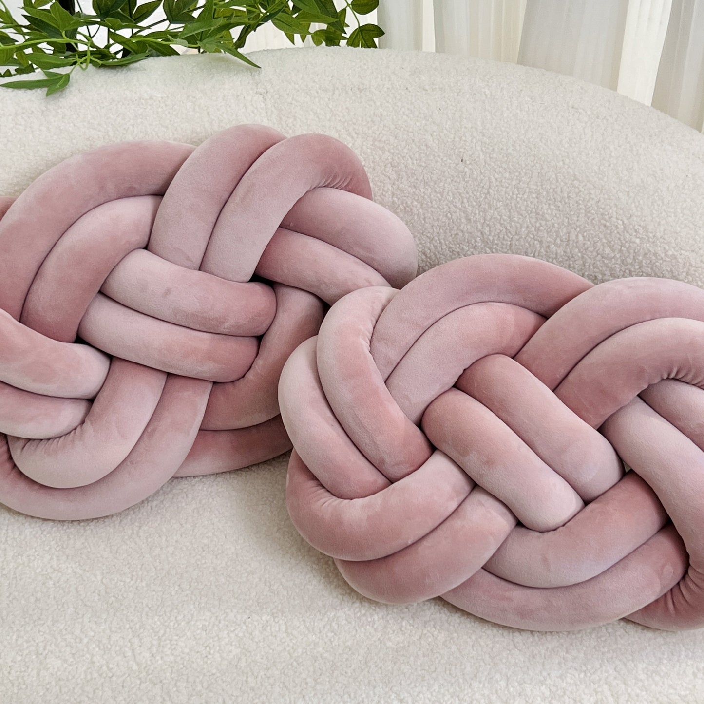 Comfortable Fuzzy Round Throw Pillows - 2 Pack
