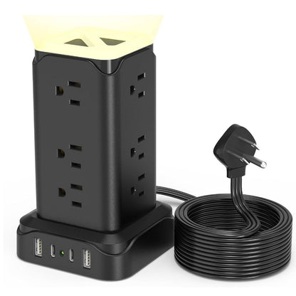 Heavy Duty 12-Outlet Power Strip Surge Protector with Extra Long Cord - Halri