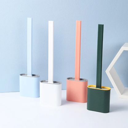 Soft Bristle Toilet Brush with Sanitary Silicone Head
