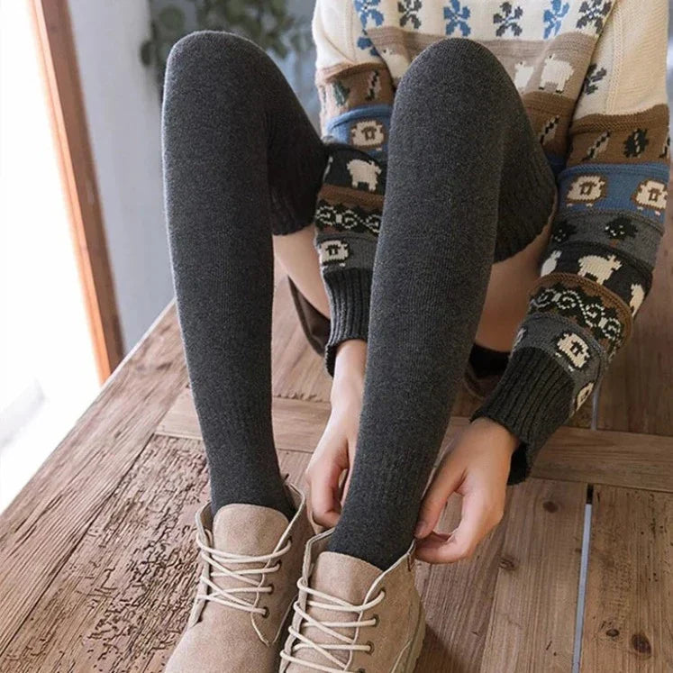 Tall Warm Knitted Knee Socks