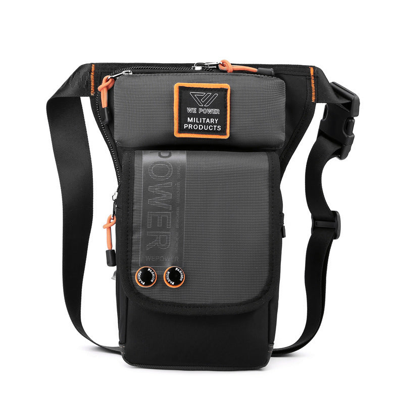 Customizable Men's Biker Water Resistant Nylon Crossbody Bag