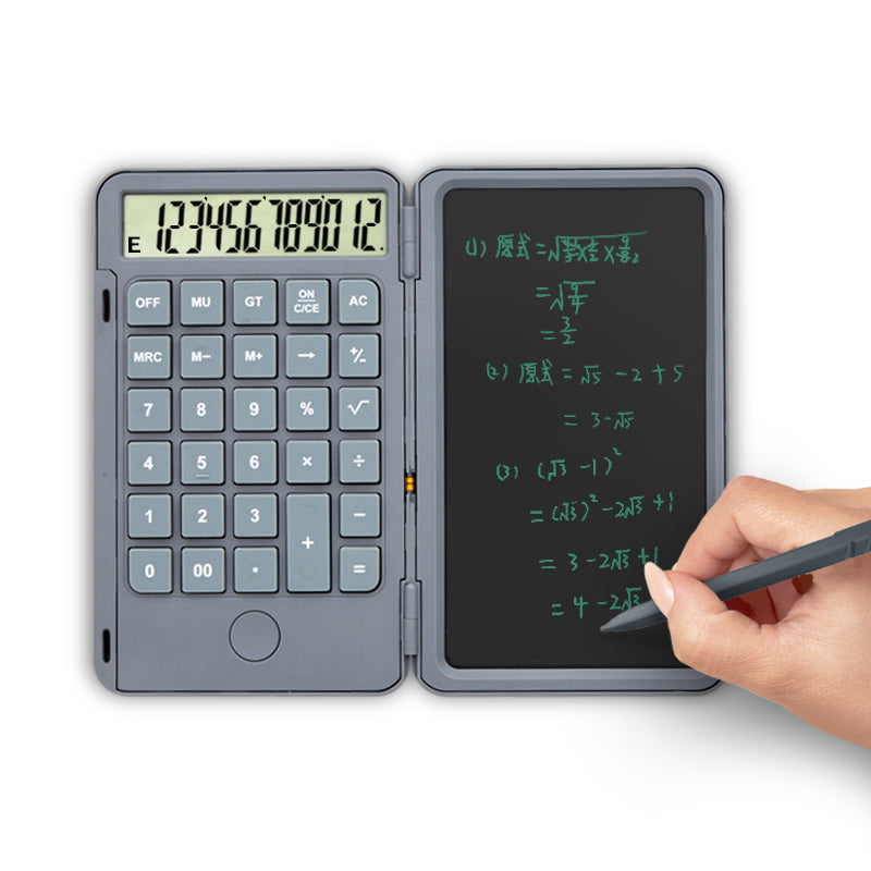 Compact 2-in-1 Calculator with Erasable Notepad