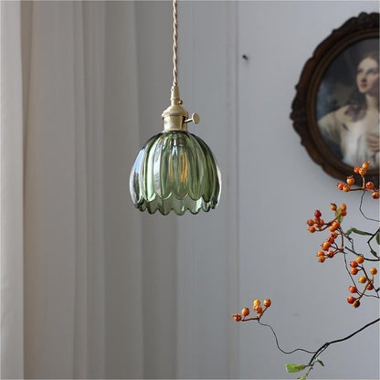 Modern Retro Glass Flower Pendant Light