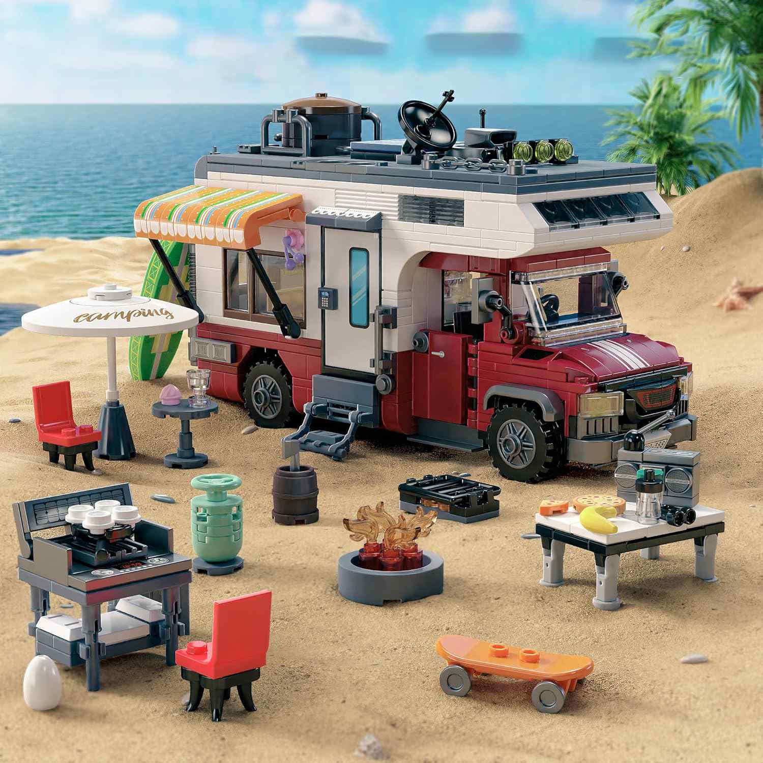 Fun LED Camping Car Building Toy Set for Kids - Halri