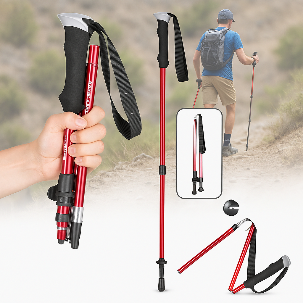 Lightweight Collapsible Hiking Sticks for Trekking & Walking
