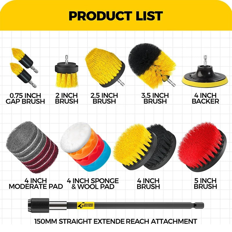 Powerful Drill Cleaning Brush Set