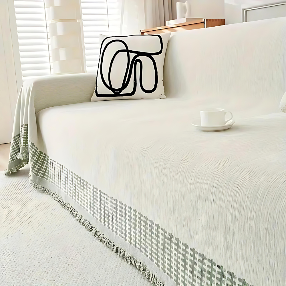 Stylish Sofa Throw Blanket with Fringe