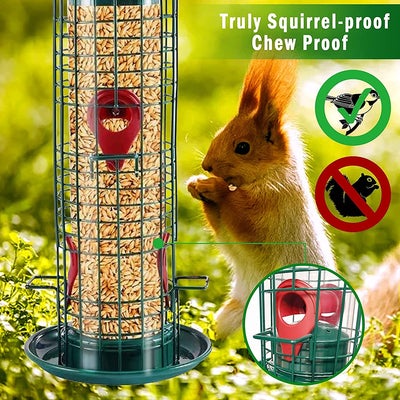 Durable Metal Squirrel Resistant Bird Feeder With 4 Ports