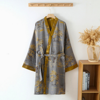 Plush Cotton Kimono Bathrobe - Cozy and Absorbent