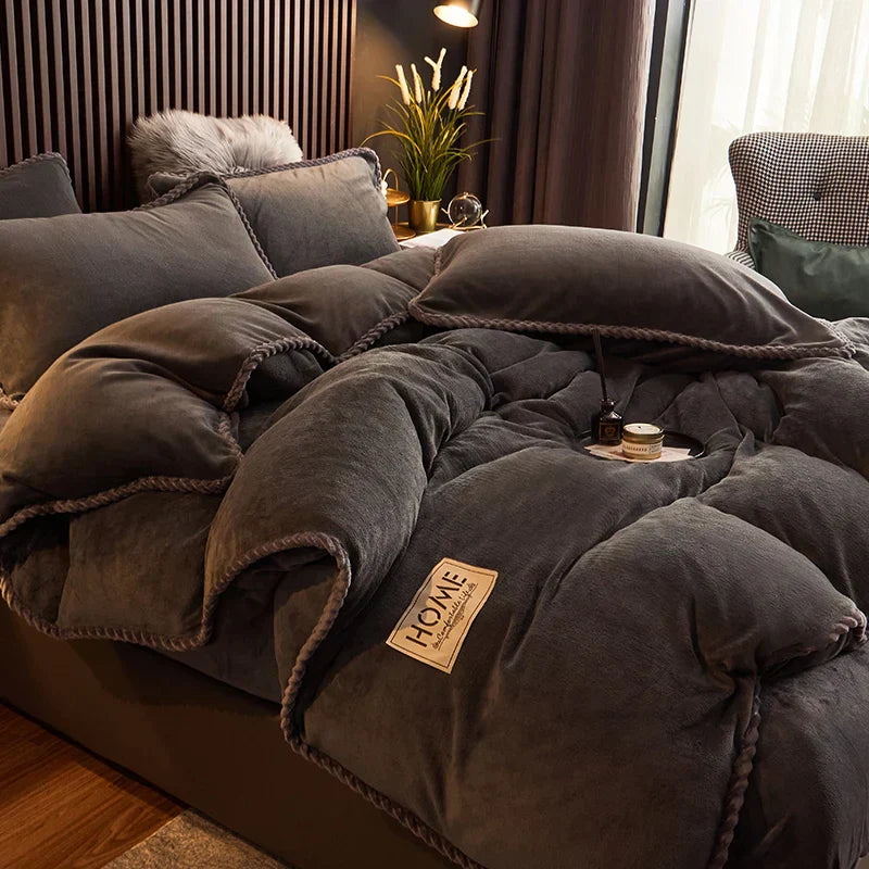 Soft Velvet Fleece Duvet Cover Set