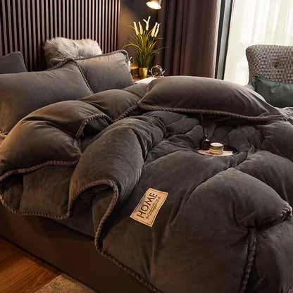 Soft Velvet Fleece Duvet Cover Set