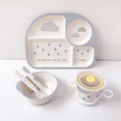 Cute Baby Cloud Tableware Set with Utensils - Halri