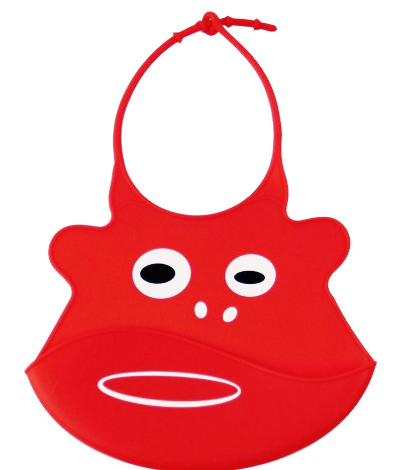 Silicone Baby Bib with Crumb Catcher - Waterproof and Adjustable